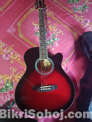 AXE Acoustic Guitar (Red Black Sunburst Color) Urgent Sell